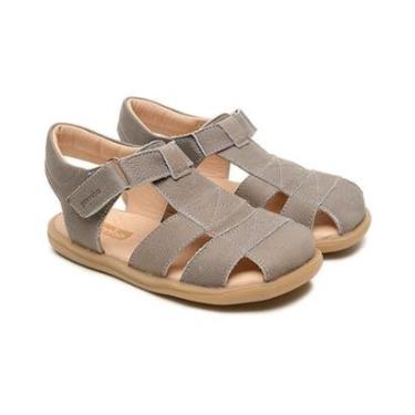 Imagem de Sandália Papete Infantil Menino em Couro Graxo Nuvem Gambo-Masculino