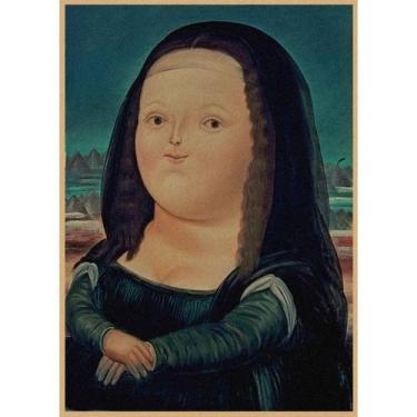 Imagem de Pôster com arte de parede Fernando Botero Mona Lisa Smile 29,7x42cm - 