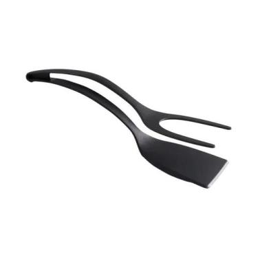 Imagem de Espátula De Silicone 2 Em 1 Para Virar Ovos, Pinça Para Pegar E Virar,