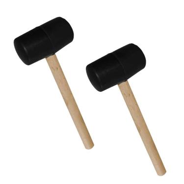 Imagem de Martelo Borracha Marreta Cabo Kit 2 Uni Madeira Piso Chao Ladrilho Cemarica Montagem Reparo Manutençao Movel Mercenaria