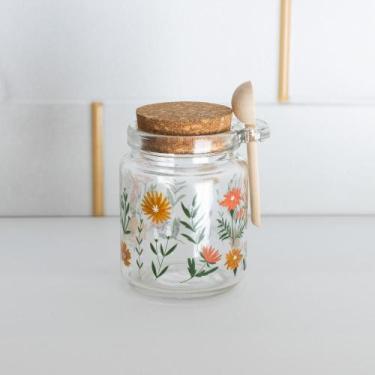 Imagem de Porta Mantimento Redondo de Lyor Flora Vidro com Tampa 240ml