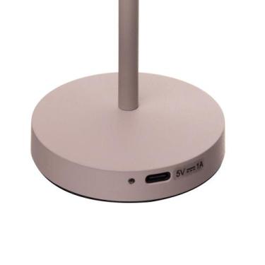 Imagem de Luminária de Mesa Led 3 Tons Usb Wolff Íris Bege Metal