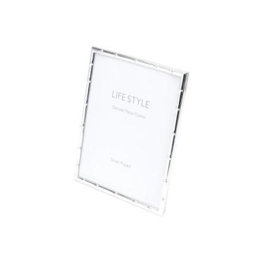 Imagem de Porta Retrato Wolff Bambu Prata de Aço 10cm x 15cm