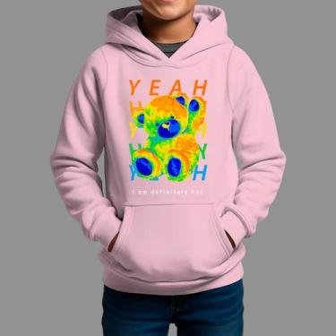 Imagem de Moletom Canguru Infanto Juvenil Algodão Casual Tecido Macio Yeah, Rosa