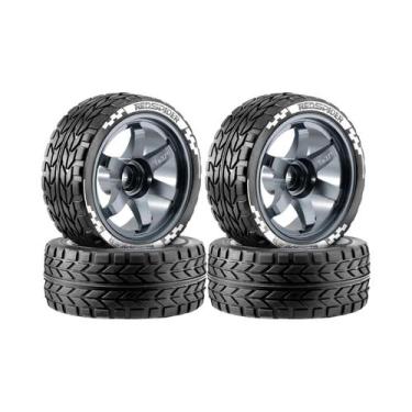 Imagem de Conjunto De Pneus De Borracha E Rodas De Liga Leve Para Carros RC Drif