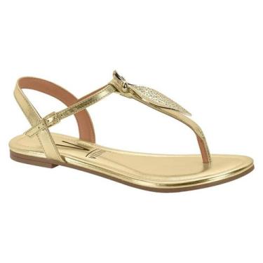 Imagem de Rasteirinha Feminina Vizzano Chique Original 6371174, Dourado, 35