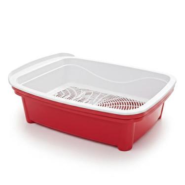 Imagem de Banheira Para Gatos Furba Sanitária Desmontável Peneira E 2 Bandejas H