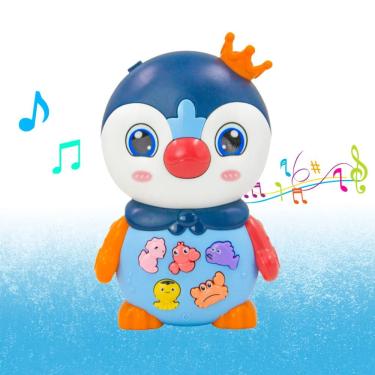 Imagem de Teclado Piano Musical Bebe Brinquedo Infantil Divertido Som Pinguim - Brinquedo Divertido E Educativo Azul
