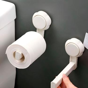Imagem de Suporte Porta Papel Higiênico Parede Banheiro Ventosa - Mais Organização E Praticidade Para Seu Banheiro
