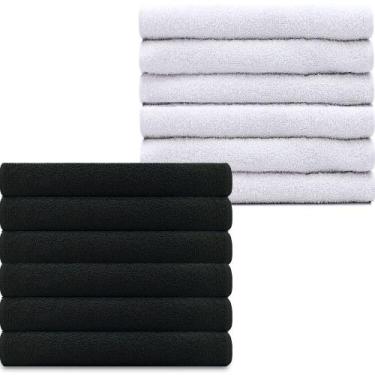 Imagem de Kit 12 Toalhas Linha Profissional 100% Algodão Salão Manicure Academia