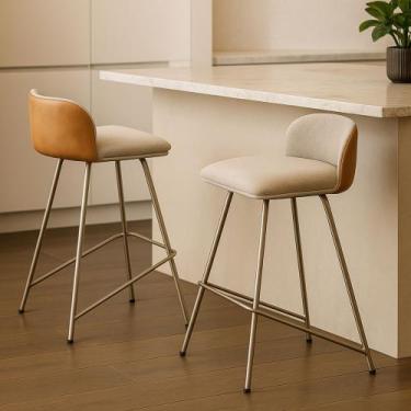 Imagem de Kit 2 Banqueta Nobre Alta Balcão Cozinha Luxo Área Gourmet - Molare