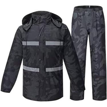 Imagem de Jaqueta De Chuva Impermeável Fato De Chuva Masculino Jaqueta Impermeável E Calça Fato De Chuva Capa De Chuva Unissex À Prova De Vento, Jaqueta De Chuva Respirável Com Capuz Roupa De Trabalho Equip