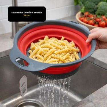Imagem de Escorredor Dobrável Retrátil 24 cm Multiuso Cozinha - Genérica