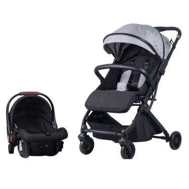 Imagem de Carrinho De Bebê Travel System Avanti Din TS Black Cinza Com Bebê Conforto E Fechamento...