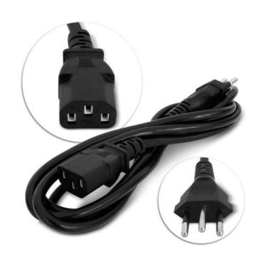 Imagem de Cabo De Força Energia Tripolar 1,5m Para Fonte Monitor Pc Padrão - Fas