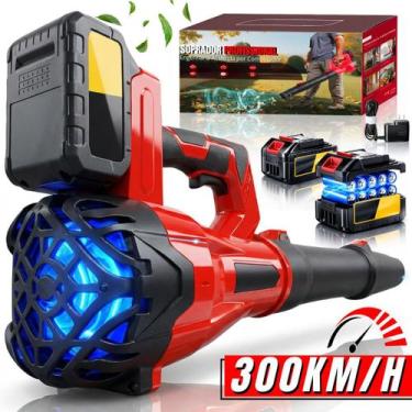 Imagem de Soprador De Folhas Elétrico Turbo 300km/h Portátil Sem Fio Multiuso Ja