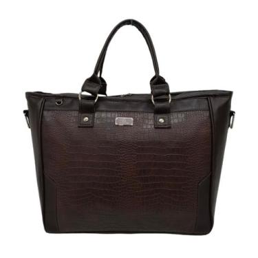 Imagem de Bolsa Feminina para Notebook Marrom Croco - Coutre Bolsas