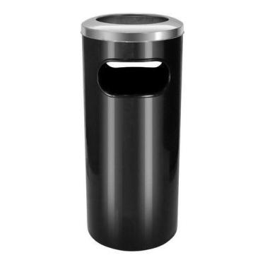 Imagem de Cinzeiro Lixeira Plástica Com Aro Em Aço Inox 50 Litros - Higipack