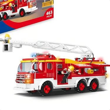 Imagem de Brinquedo De Encaixe Bombeiros Mega Caminhão 463 Pcs Xalingo