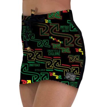 Imagem de (LANÇAMENTO) Saia Cyclone Veludo Logo Jamaican Heavy, Preto, P
