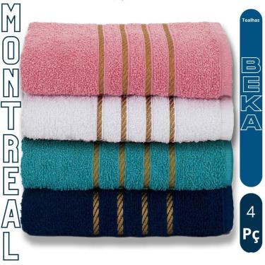 Imagem de Kit Toalha de Banho Montreal 4 Peças 100% Algodão 330G-M2 Alta Absorção Macio Absorvent...