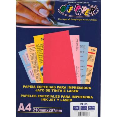 Imagem de Papel A4 Off Paper Plus 120G para Impressão Jato de Tinta e LASER 210X297MM 20 Folhas V...