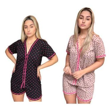 Imagem de Kit 2 Pijamas Feminino Americano Adulto Curto Malha Gestante - PIJAMAS