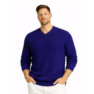 Imagem de Blusa Suéter Masculino Em Tricot Frio Casaco Grosso - KantyLan, Azul m