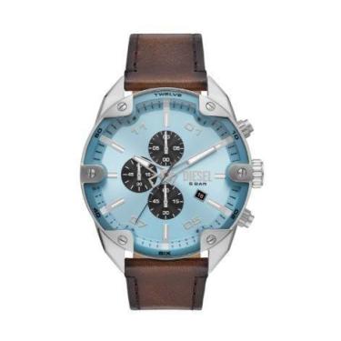 Imagem de Relógio Masculino Spiked Dz4606 Prata/Azul 49mm - Clique compre