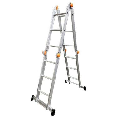 Imagem de Escada de Alumínio Multiuso Articulada com Degraus Antiderrapantes 4X4