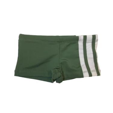 Imagem de Sunga Boxer - Verde e Branco Listrado - Banho Maria, 12 (Meses)