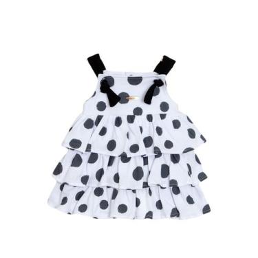Imagem de Vestido Bebê Estampado Poá Keko & Beka, M, Branco