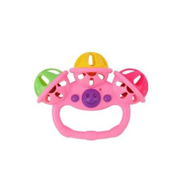 Imagem de Chocalho bebe divertido recomendado para + 6 meses - AKT, Triplo rosa