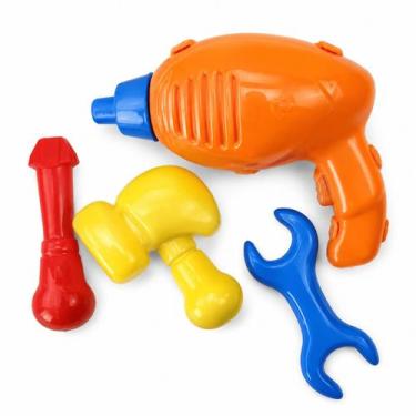 Imagem de Kit Ferramentas Infantil Educativo Divplast Com Furadeira Martelo Chav