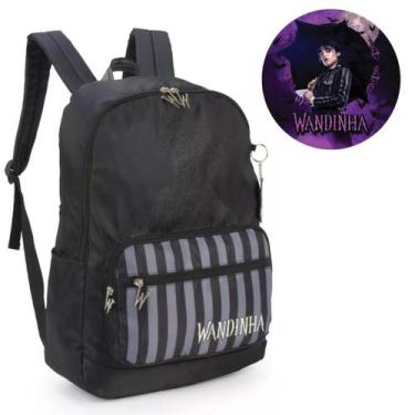 Imagem de Mochila De Costa Escolar Wandinha Addams Luxcel Cor Preto