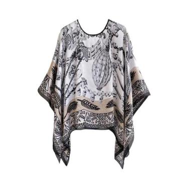 Imagem de Lenço De Seda Luxuoso Feminino 2023 Com Estampa De Designer, Grande, P