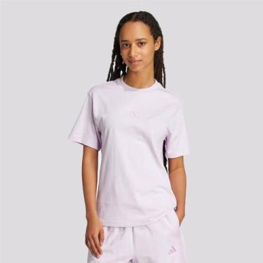 Imagem de Camiseta Adidas ESS 3 Stripes Feminina Lilás, GG