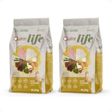 Imagem de 2 Ração Seca Quatree Life Frango e Arroz Gatos Castrados - 10,1 Kg