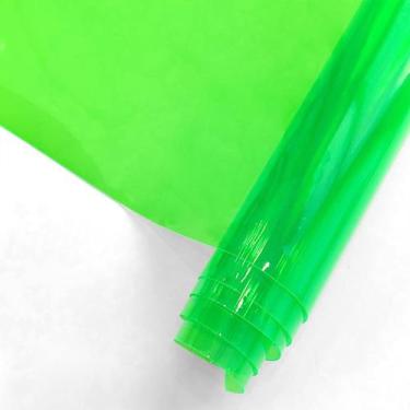 Imagem de Folha de vinil PVC transparente verde 30 cm x 120 cm em rolo - Marca P