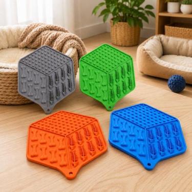 Imagem de Comedouro Silicone Ventosa Pet Sortido Tigela Ração Água Cachorro Gato