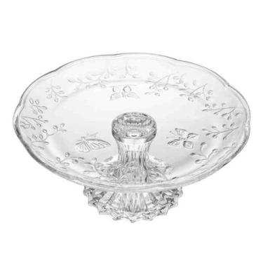 Imagem de Prato para Bolo com Pé New Butterfly Cristal Ecológico Lyor