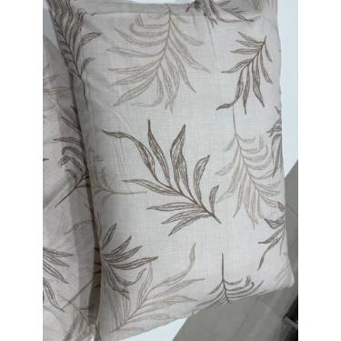 Imagem de Par De Fronha 160 Fios Karsten Folhagem 50x70 Cor Marron Bege Folhagem