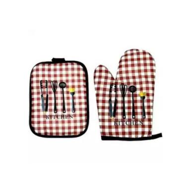 Imagem de Kit Luva Culinária Térmica 2 Peças Fogão Cozinha Clink 25cm, Marrom