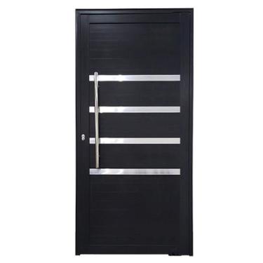 Imagem de Porta Pivotante de Alumínio 210 x 120cm com Friso 30 Esquadrias Bergam