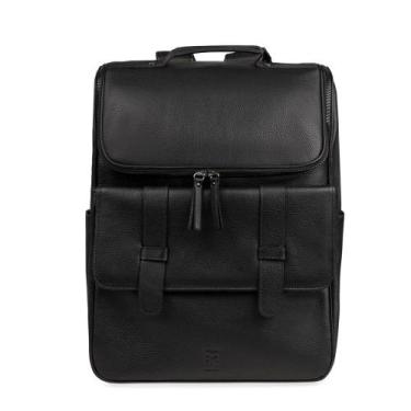 Imagem de Mochila Masculina Média Executiva de Couro Leme Preta Bagaggio, U, Pre