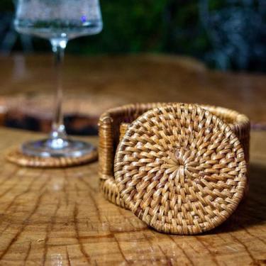 Imagem de Conjunto 6 Porta-Copos Redondos em Rattan Bahali