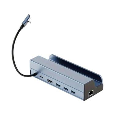 Imagem de Dock 6 Em 1 Para Steam Deck Com 3 USB 3.0, HDTV 4K 60Hz, Ethernet Giga