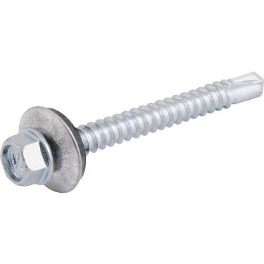 Imagem de Parafuso Autobrocante Sextavado 2910552000 com Arruela de Aço e Neoprene Zincado Inox Vonder 5,5MM X 2