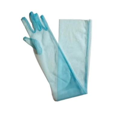 Imagem de Luvas Femininas Vintage Longas De Tule Com Dedos Completos, Compriment
