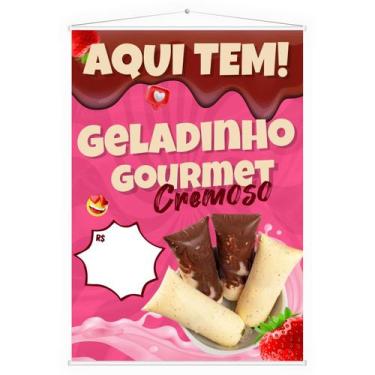 Imagem de Banner Faixa Lona Geladinho Chup Chup Gourmet Cremoso 60x40 - DC Mult-